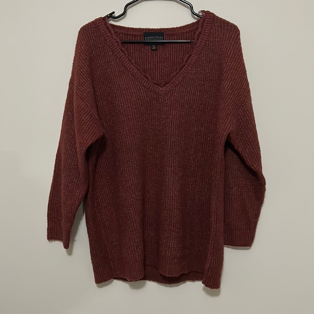 Plus Size Maroon Sweater